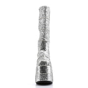 STACK-301G Silver Glitter Knee Boot Demonia US Size (Unisex/Men's): 4