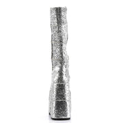 STACK-301G Silver Glitter Knee Boot Demonia US Size (Unisex/Men's): 4