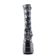 STACK-308 Black Vegan Leather Knee Boot Demonia US Size (Unisex/Men's): 4