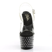STARDUST-708 Clear/Black Platform Sandal Pleaser US Size (Women's): 5
