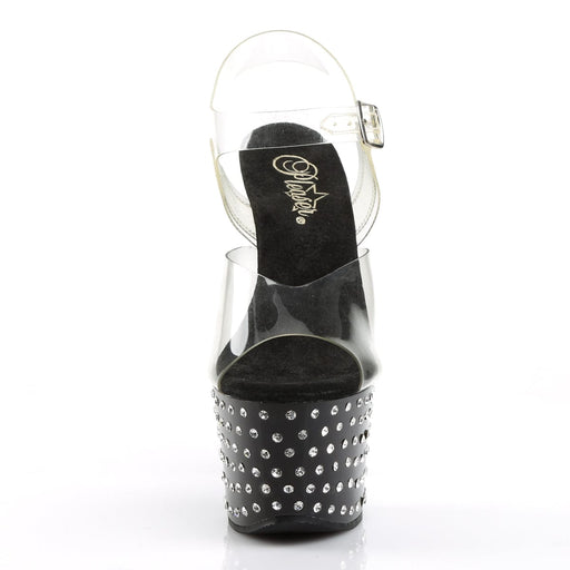 STARDUST-708 Clear/Black Platform Sandal Pleaser US Size (Women's): 5