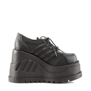 STOMP-08 Black Vegan Leather Shoe Demonia US Size (Women's): 5