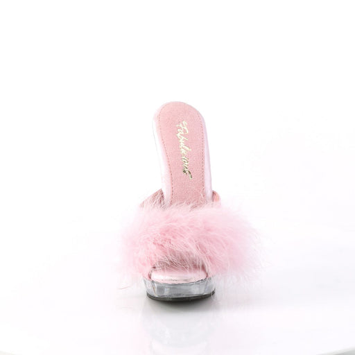 SULTRY-601F Baby Pink Pu-Marabou Fur/Clear PREORDER Fabulicious US Size (Women's): 5