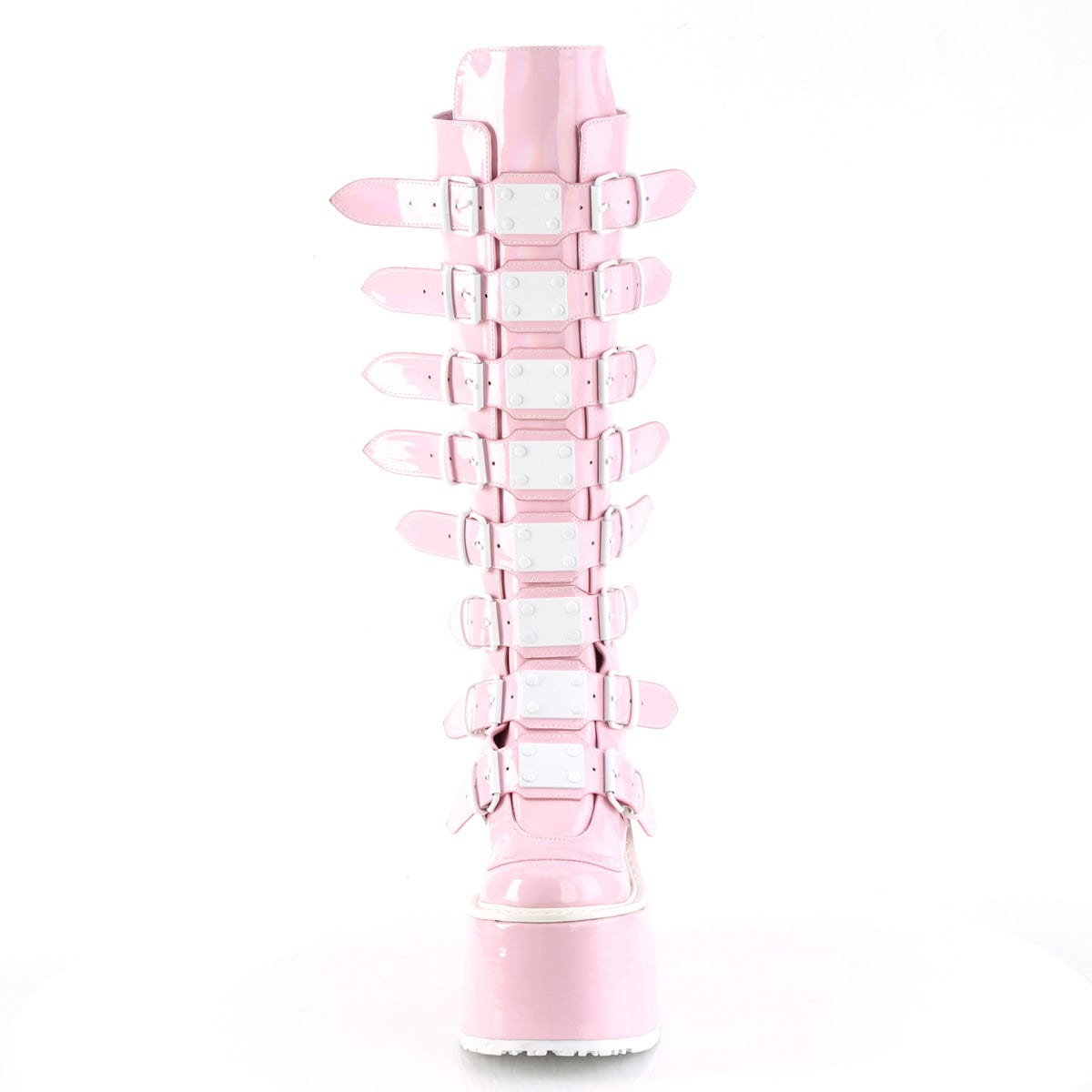 SWING-815 Baby Pink Hologram Knee Boot Demonia US Size (Women's): 6