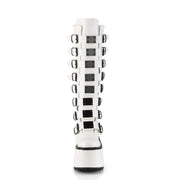SWING-815 White Vegan Leather Knee Boot Demonia US Size (Women's): 6