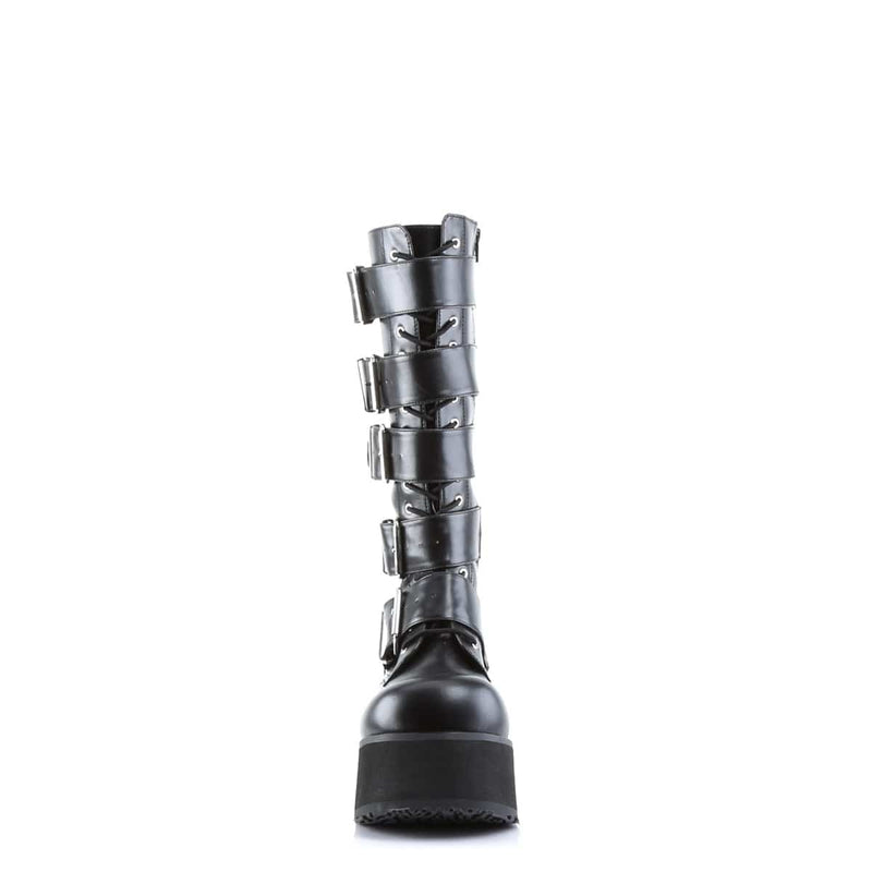 TRASHVILLE-518 Black Vegan Leather Knee Boot Demonia US Size (Unisex/Men's): 4