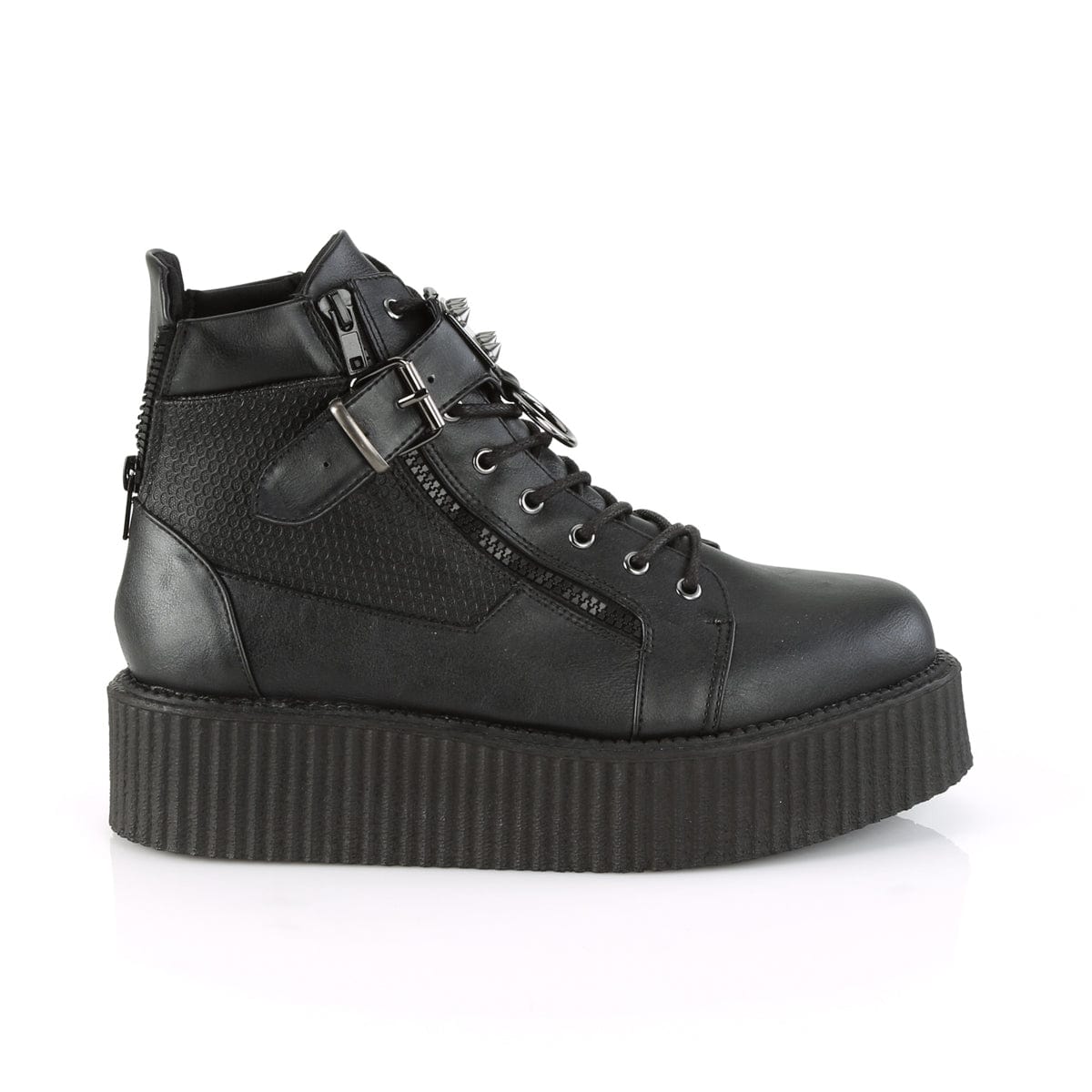 V-CREEPER-566 Black Vegan Leather Ankle Boot Demonia US Size (Unisex/Men's): 4