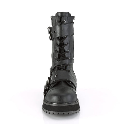 VALOR-220 Black Vegan Leather Mid-Calf Boot Demonia US Size (Unisex/Men's): 4