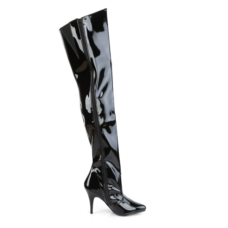 VANITY-3010 Black Patent Thigh Boot Pleaser US Size (Women's): 6