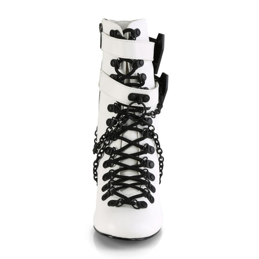 VIVIKA-128 White Vegan Leather Ankle Boot Demonia US Size (Women's): 6