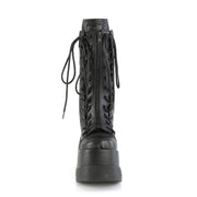 VOID-118 Black Vegan Leather-Patent Mid-Calf Boot Demonia US Size (Women's): 6