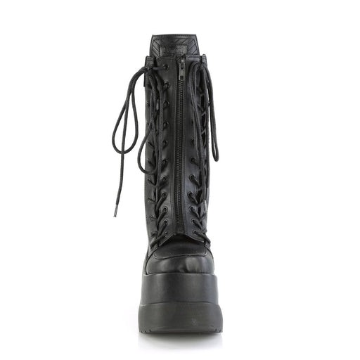 VOID-118 Black Vegan Leather-Patent Mid-Calf Boot Demonia US Size (Women's): 6