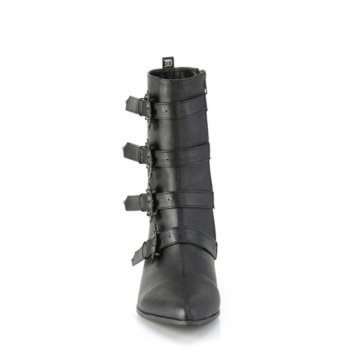 WARLOCK-110-B Black Vegan Leather Mid-Calf Boot Demonia US Size (Unisex/Men's): 4