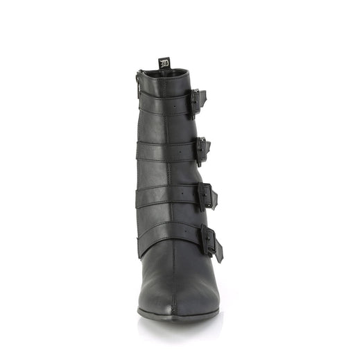 WARLOCK-110-C Black Vegan Leather Mid-Calf Boot Demonia US Size (Unisex/Men's): 4