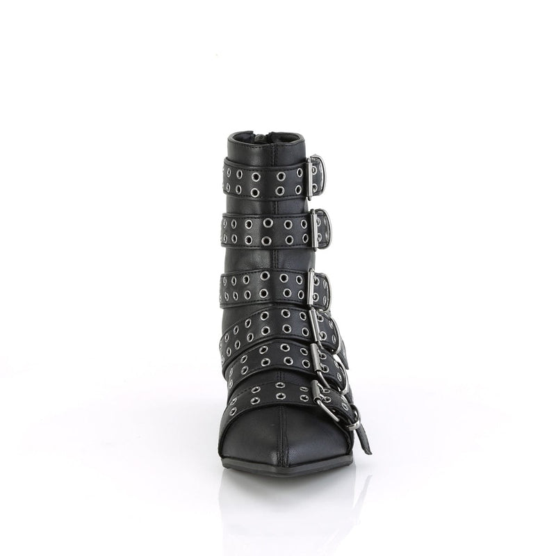 WARLOCK-70 Black Vegan Leather Calf Boot Demonia US Size (Unisex/Men's): 4