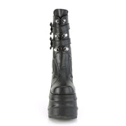 WAVE-150 Black Vegan Leather Mid-Calf Boot Demonia US Size (Women's): 6
