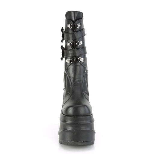 WAVE-150 Black Vegan Leather Mid-Calf Boot Demonia US Size (Women's): 6