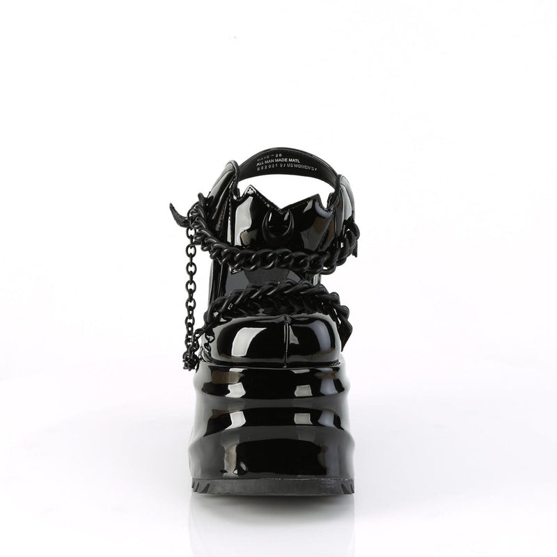 WAVE-20 Black Patent Sandal Demonia US Size (Women's): 6