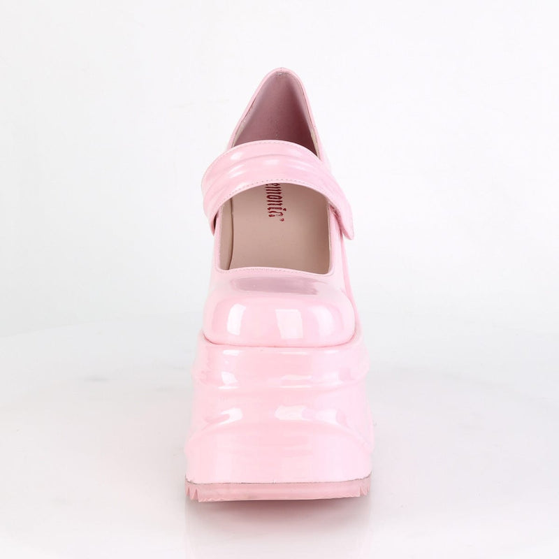 WAVE-32 Baby Pink Hologram Mary Janes Demonia US Size (Women's): 6