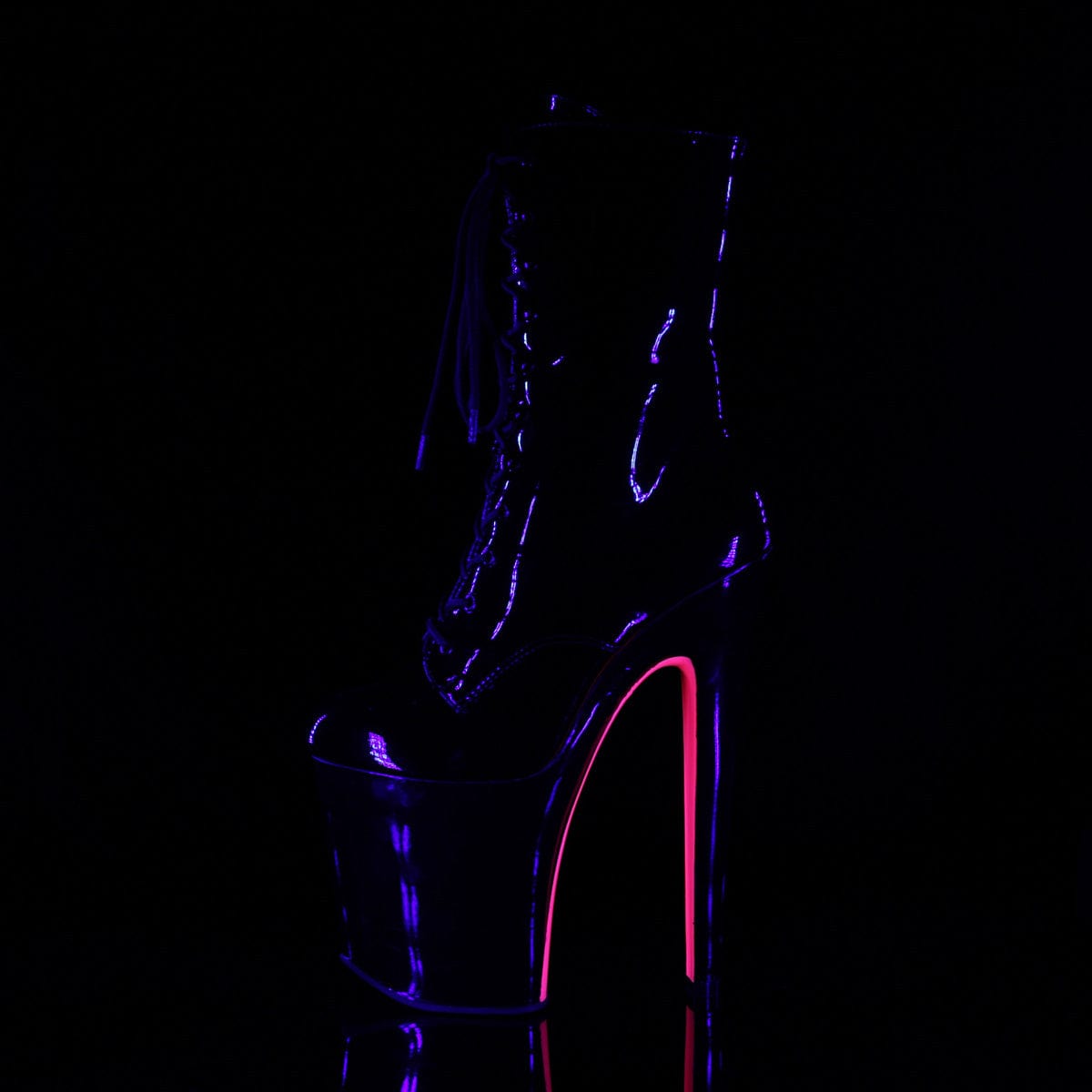 XTREME-1020TT Black Patent/Black-Neon Hot Pink Ankle Boot Pleaser US Size (Women's): 5