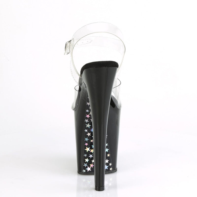 XTREME-808CHS Clear/Black-Silver Hologram . Platform Sandal Pleaser US Size (Women's): 5