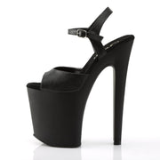 XTREME-809 Black Faux Leather/Black Matte Platform Sandal Pleaser US Size (Women's): 5