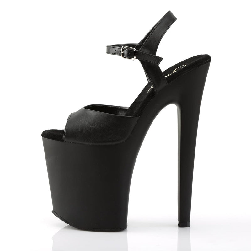 XTREME-809 Black Faux Leather/Black Matte Platform Sandal Pleaser US Size (Women's): 5