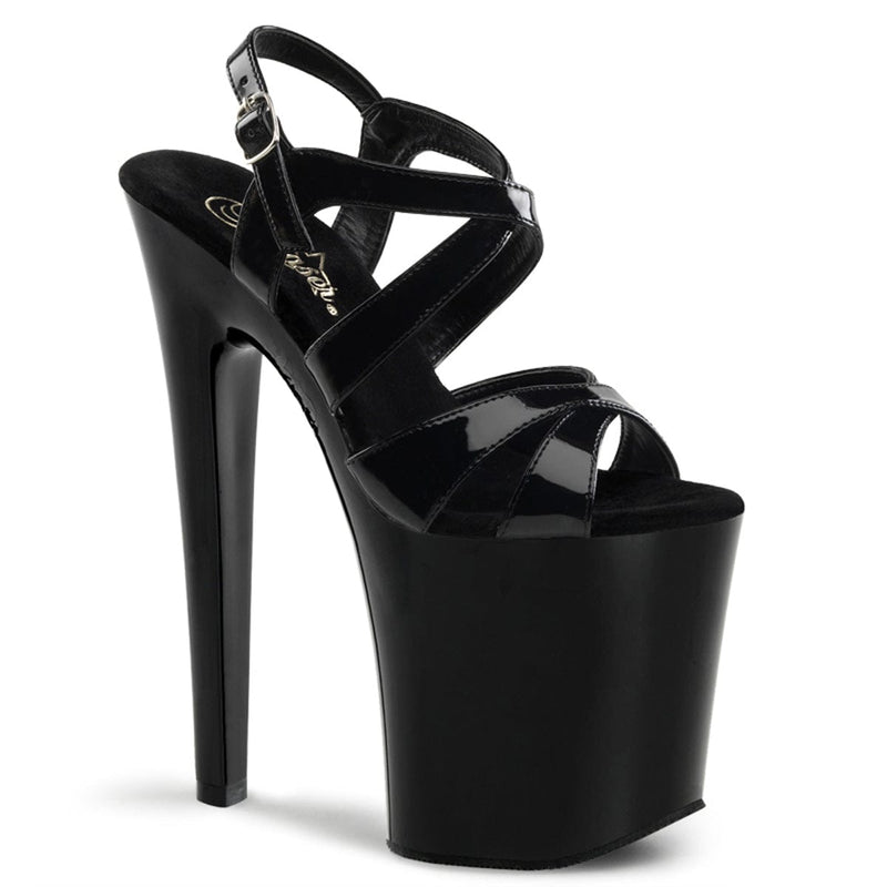 XTREME-872 Black Patent/Black Platform Sandal Pleaser US Size (Women's): 5
