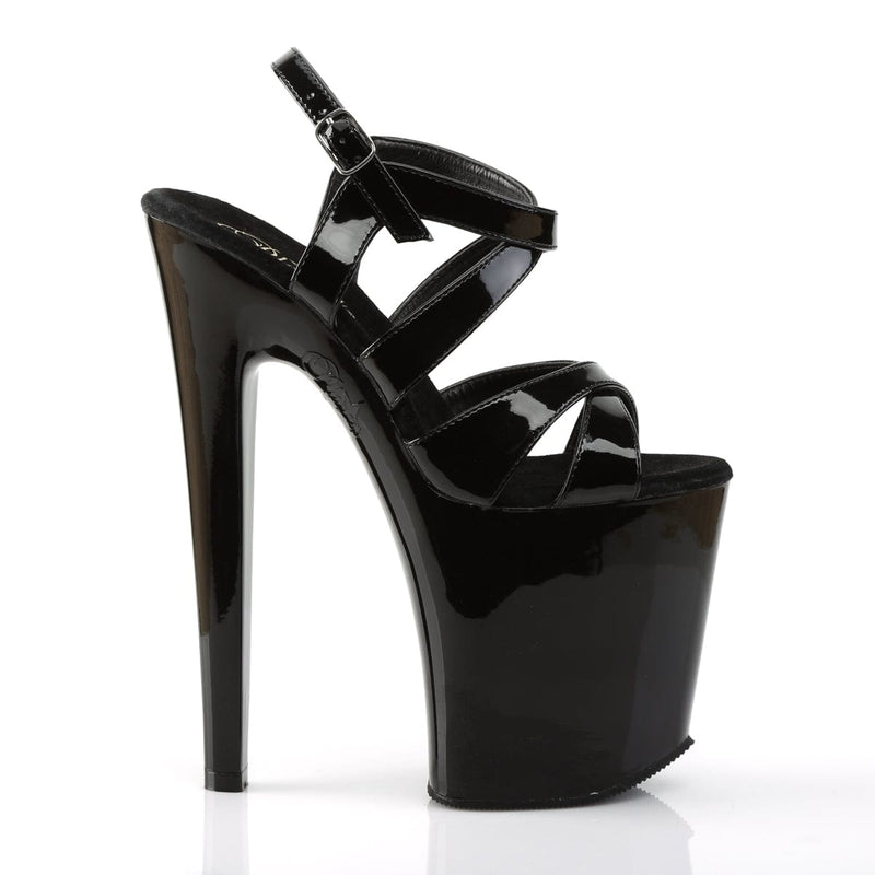 XTREME-872 Black Patent/Black Platform Sandal Pleaser US Size (Women's): 5