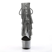 ADORE-1017SRS Clear-Black Rhinestones/Black Simulated Rhinestones Ankle Boot Pleaser US Size (Women's): 5