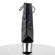 ADORE-1018 Black Faux Leather/Silver Chrome Pleaser US Size (Women's): 5