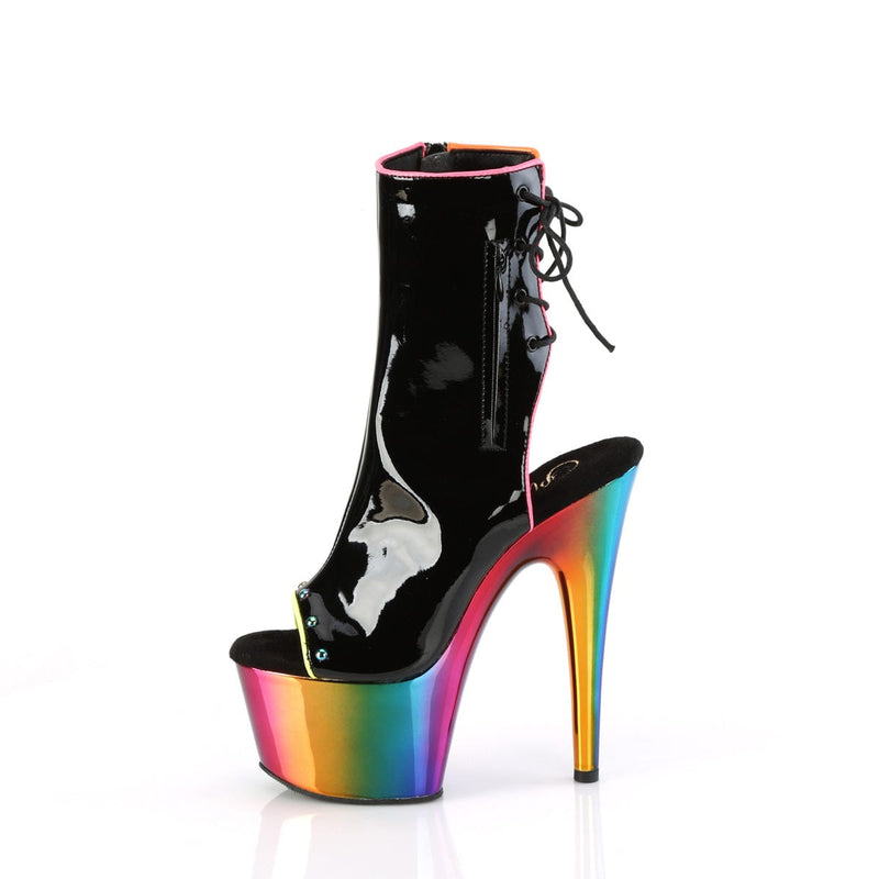 ADORE-1018RC-02 Black Patent/Rainbow Chrome Pleaser US Size (Women's): 5