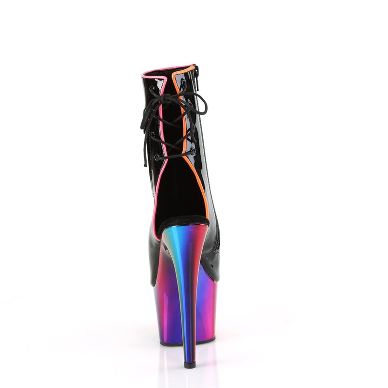 ADORE-1018RC-02 Black Patent/Rainbow Chrome Pleaser US Size (Women's): 5