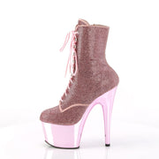 ADORE-1020CHRS Baby Pink Rhinestones/Baby Pink Chrome Ankle Boot Pleaser US Size (Women's): 5