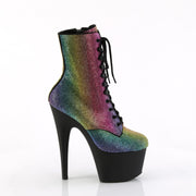 ADORE-1020RS Rainbow Rhinestones/Black Matte Pleaser US Size (Women's): 5