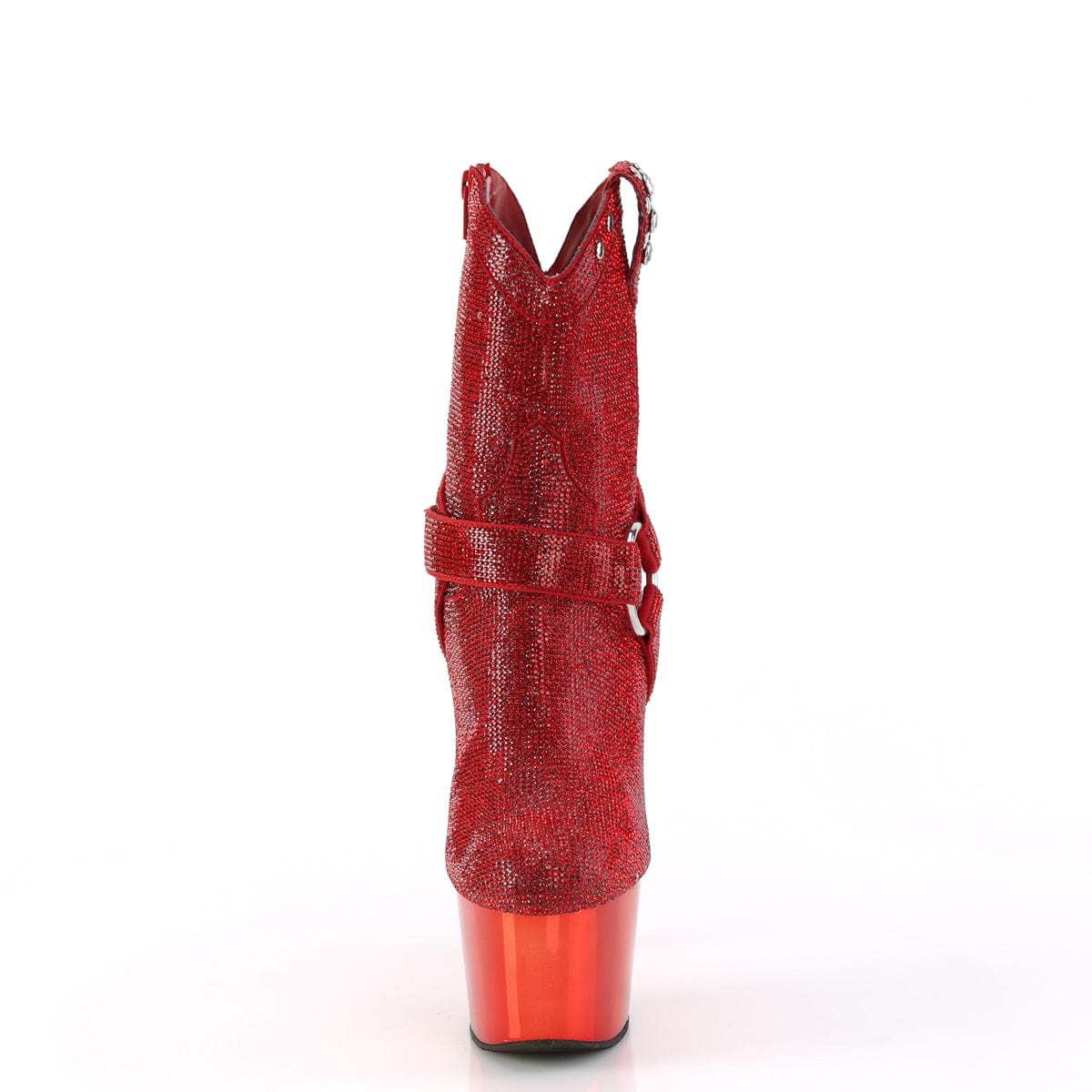 ADORE-1029CHRS Red Rhinestones/Red Chrome Pleaser US Size (Women's): 5