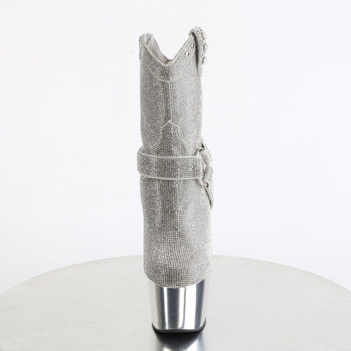 ADORE-1029CHRS Silver Rhinestones/Silver Chrome Pleaser US Size (Women's): 5