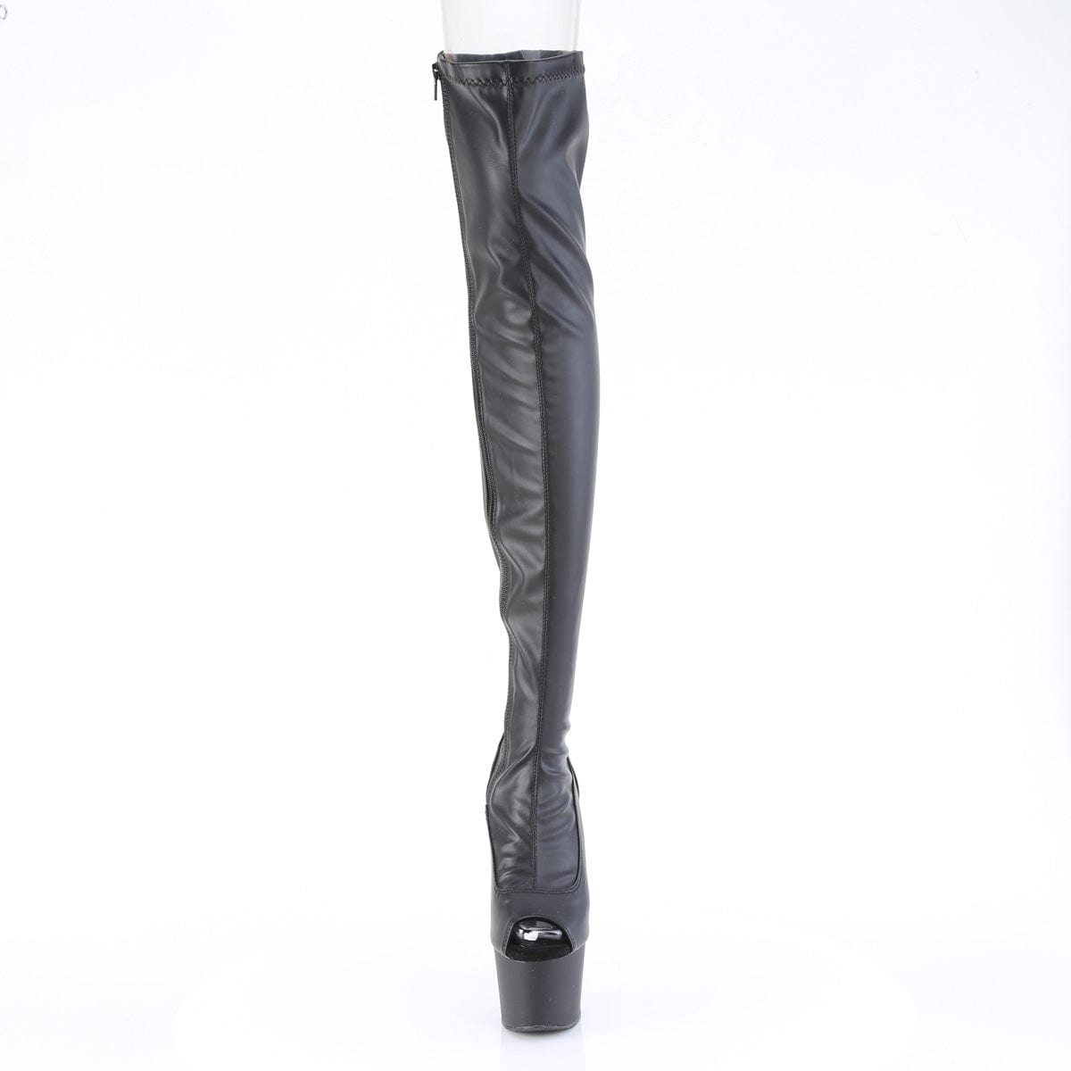 ADORE-3011 Black Stretch Faux Leather/Black Matte Pleaser US Size (Women's): 5