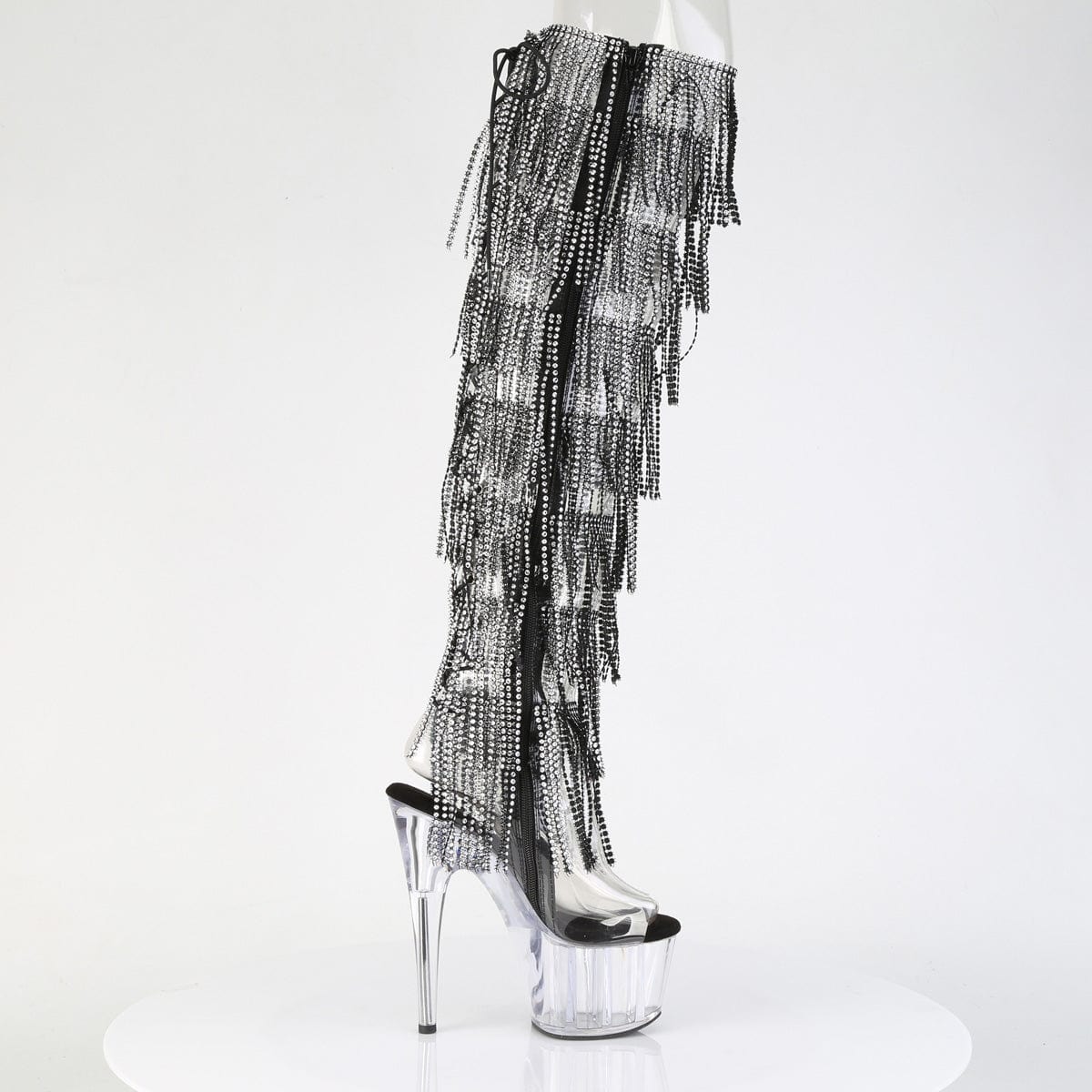 ADORE-3019C-RSF Clear-Black/Clear Pleaser US Size (Women's): 5