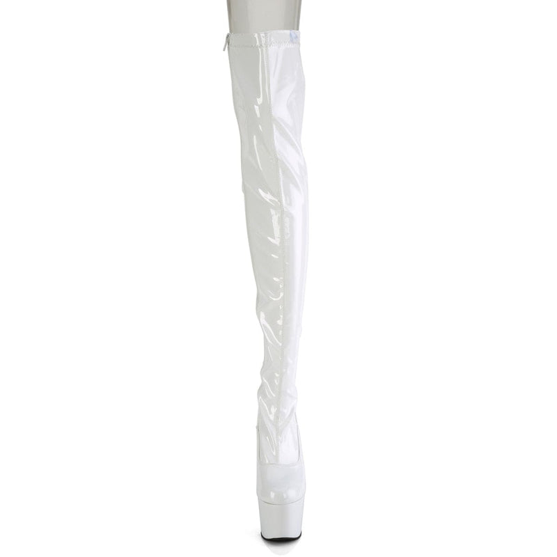 ADORE-3063 White /White Thigh Boots Pleaser US Size (Women's): 5