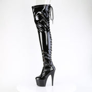 ADORE-3850 Black Stretch Patent/Black Pleaser US Size (Women's): 5