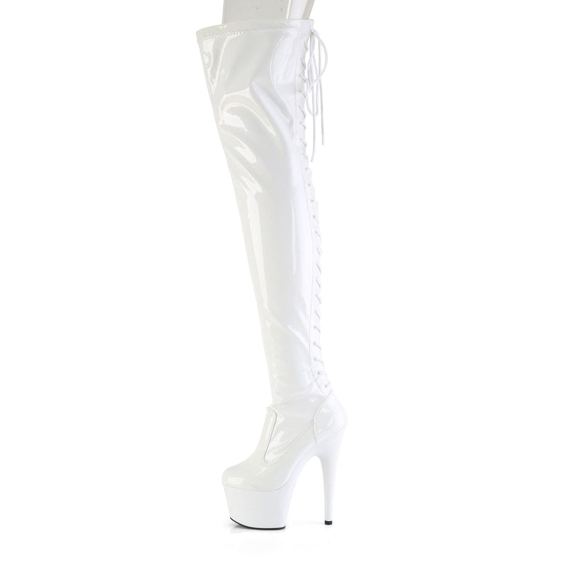 ADORE-3850 White Stretch Patent/White Pleaser US Size (Women's): 5