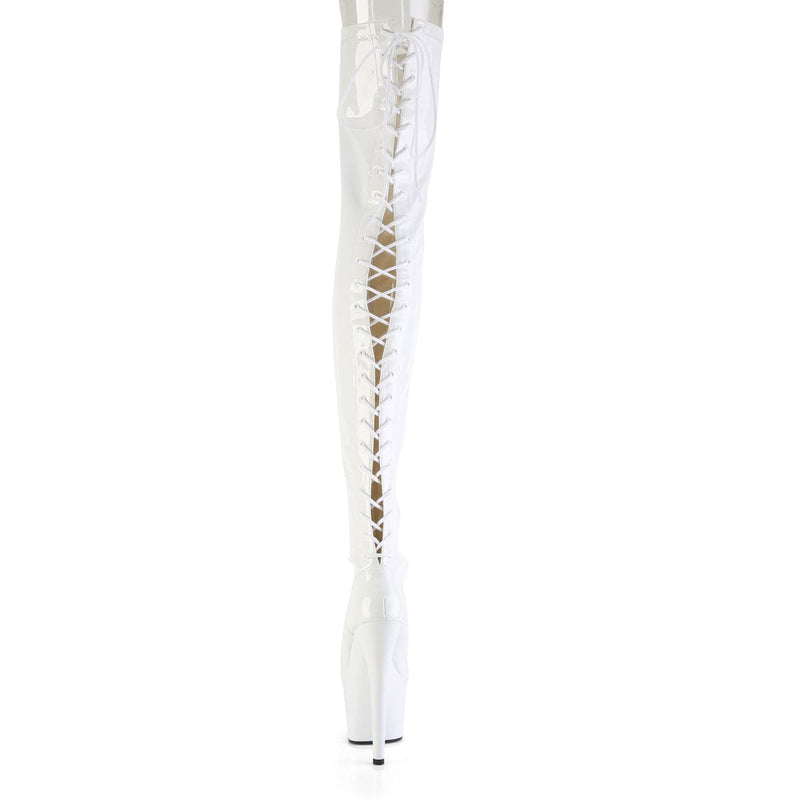 ADORE-3850 White Stretch Patent/White Pleaser US Size (Women's): 5