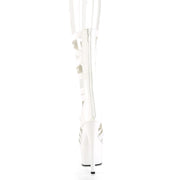 ADORE-700-48 White Elastic Band-Faux Leather/White Matte Pleaser US Size (Women's): 5