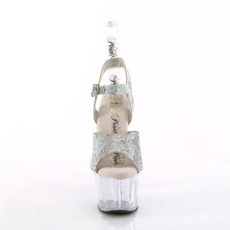 ADORE-708N-RS Silver AB Rhinestones TPU/Clear Pleaser US Size (Women's): 5