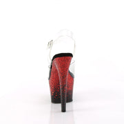 ADORE-708SS Clear/Black-Red Glitter Pleaser US Size (Women's): 5