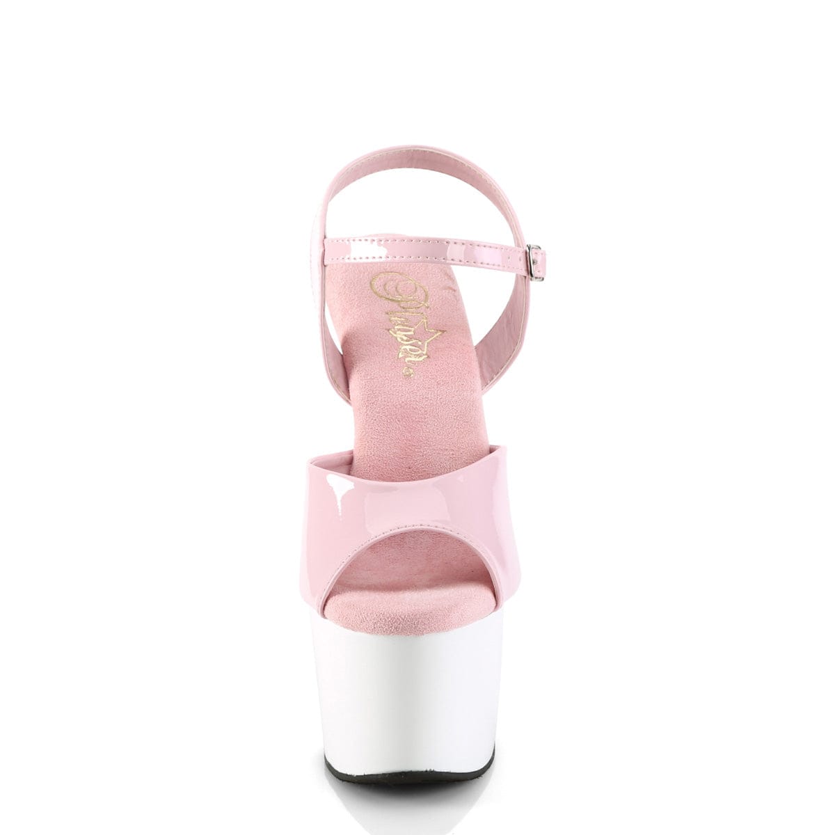 ADORE-709 Baby Pink Patent/White Pleaser US Size (Women's): 5