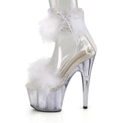 ADORE-724F Clear-White Fur/White Fur Platform Sandal Pleaser US Size (Women's): 5