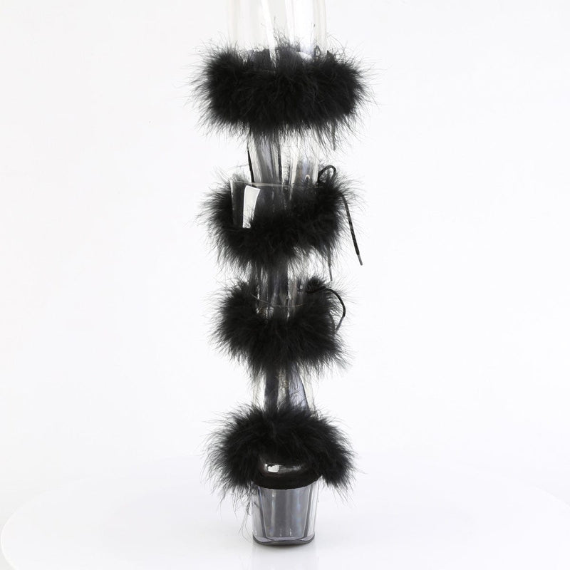 ADORE-728F Clear-Black Fur/M Pleaser US Size (Women's): 5