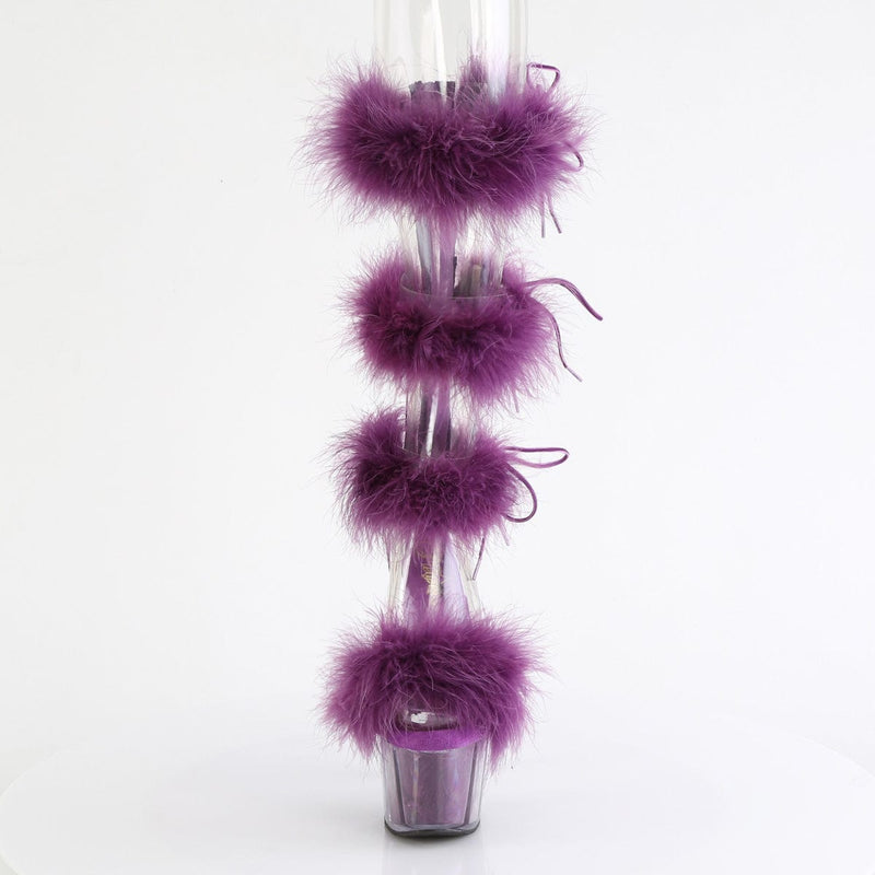 ADORE-728F Clear-Purple Fur/M Pleaser US Size (Women's): 5